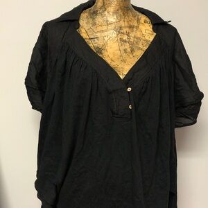 Free People short sleeve black flowing top